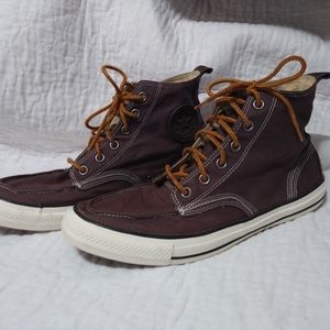 Converse High Top Brown Canvas Sneakers